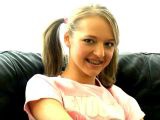 Pig-tailed non-professional British legal age teenager cutie in braces Britney teasing with her hawt assets
