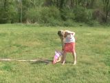 Fervid golden-haired legal age teenager in pigtails Kitty Kim playing outdoors