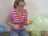Innocent looking amateur teen babe Heidi playing with balloons