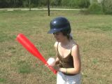Sweety legal age teenager babe Kitty Kim playing baseball and getting wicked
